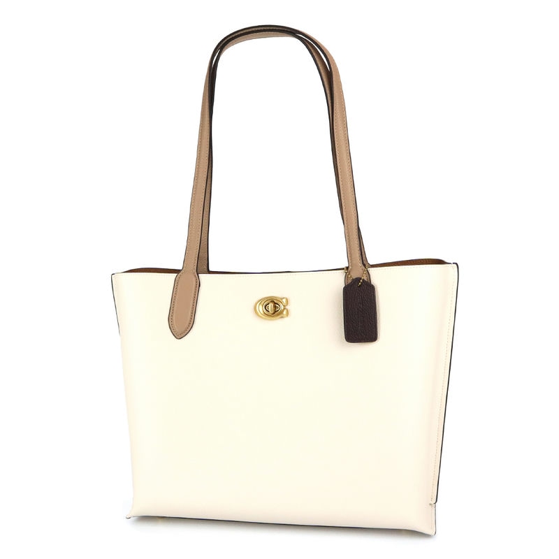 COACH コーチ トートバッグ ウィロウ トート カラーブロック ホワイト×ベージュ C0691 B4CAH