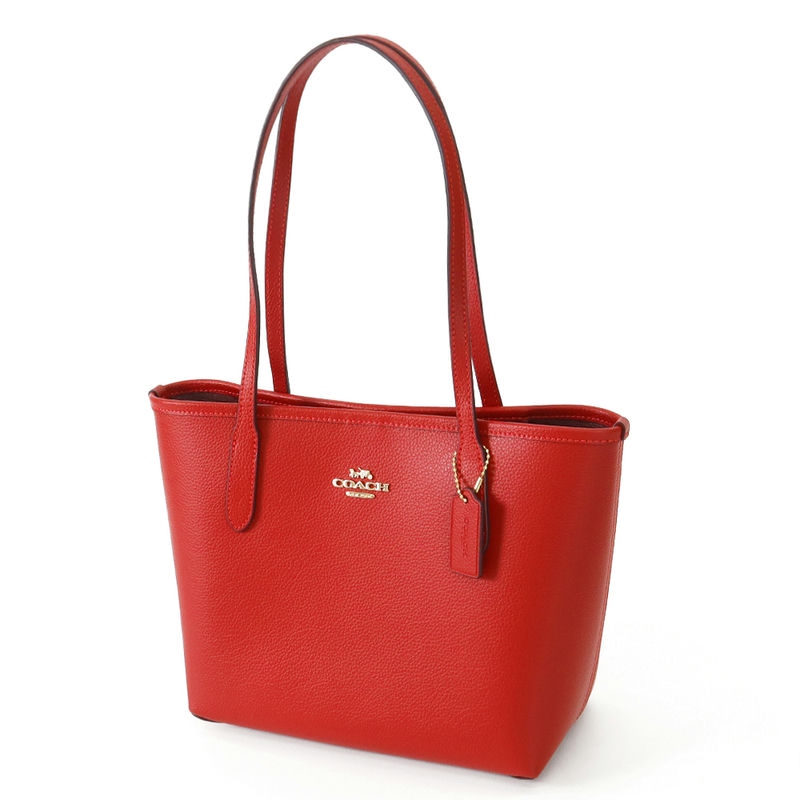 COACH コーチ トートバッグ レザー スモールトート レッド CT859 IMUP7