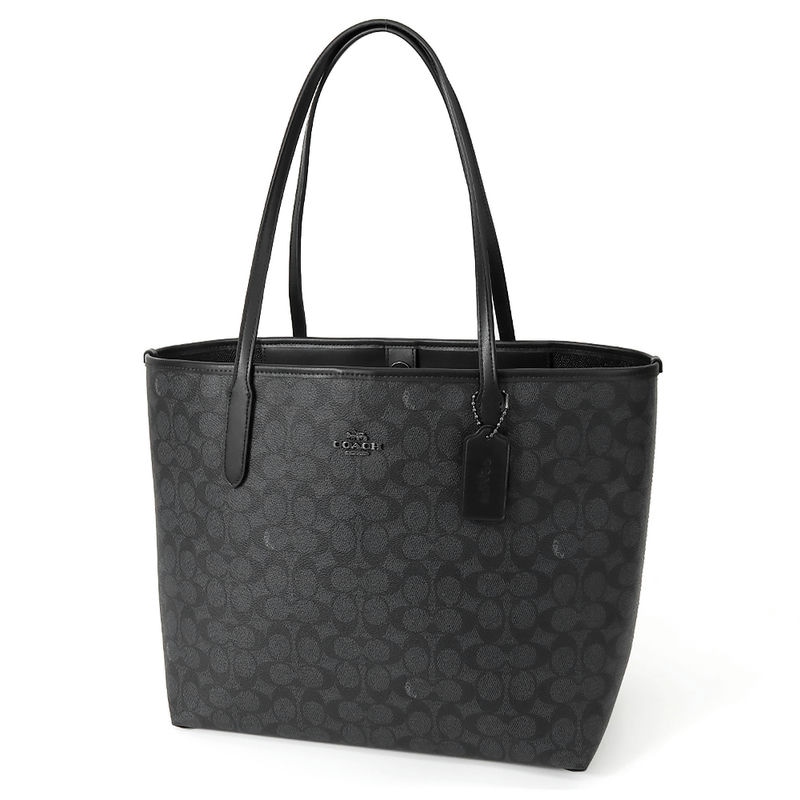 COACH コーチ トートバッグ シグネチャー キャンバス シティ トート ブラック系 CV976 QBMI5